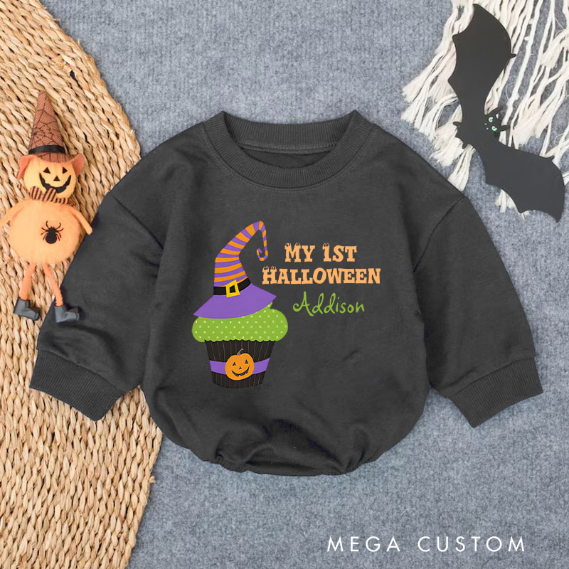 Personalized My 1st Halloween Cute Cupcake Personalized Baby Bodysuit