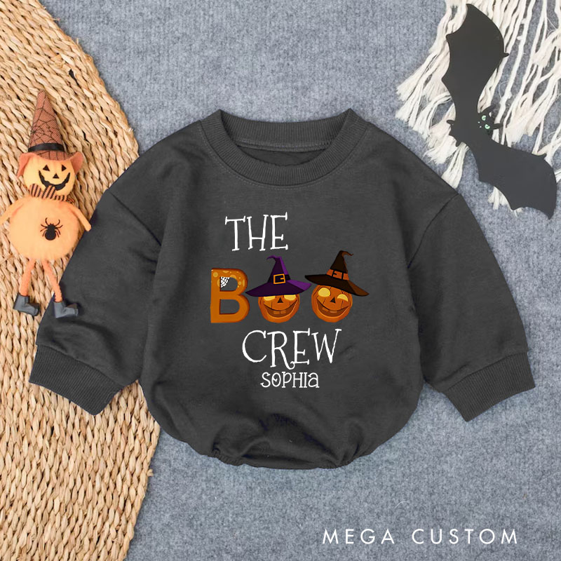 Personalized Halloween The Boo Crew Illustration Family Baby Bodysuit