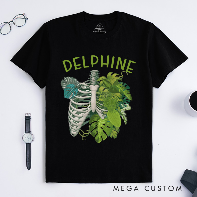 Personalized Skeleton Plant Classic T-Shirts Plant Lover Shirt Plant Lover Gift Monstera Tee Plant Graphic Shirt Garden Lover Gift