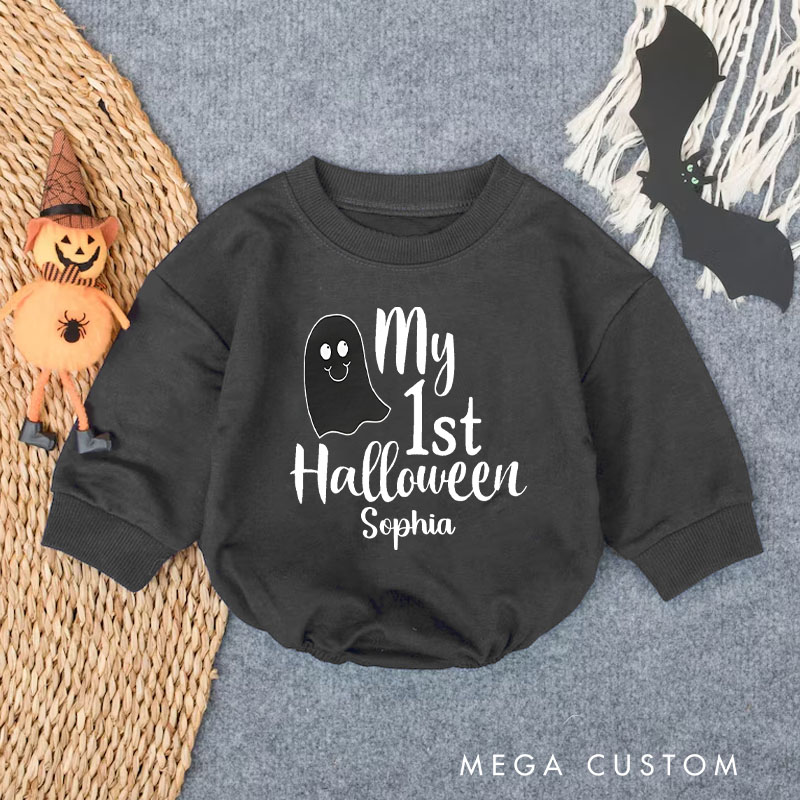 Personalized My 1st Halloween Cute Baby Ghost Baby Bodysuit