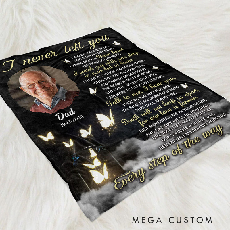 Personalized Photo Blanket Every Step Of The Way Sympathy Gift Memorial Blanket Custom Flannel Blanket