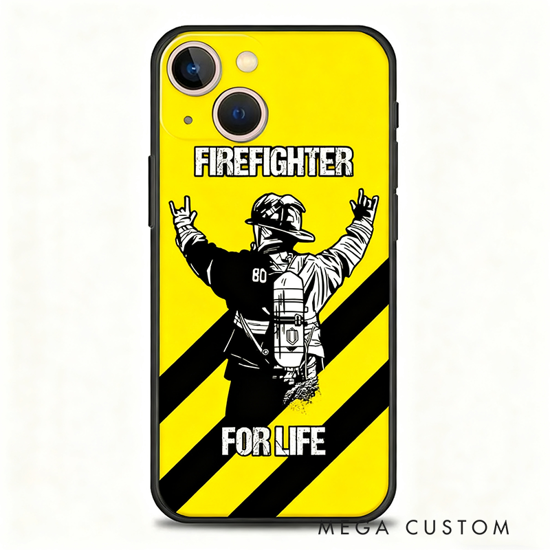 Personalized Firefighter Phone Case with Custom Name and Fire Rescue Design Gift for Firefighters and Firefighting Supporters