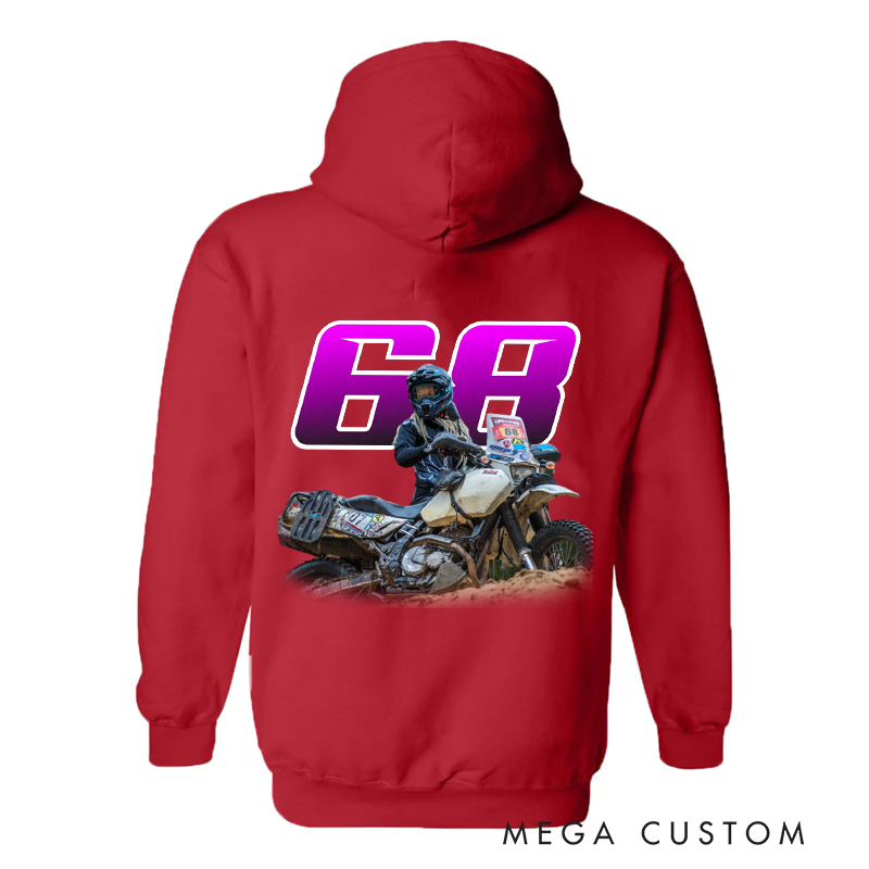 Personalized Dirt Bike Hoodie with Custom Number and Graphic Design Perfect Gift for Motocross Enthusiasts