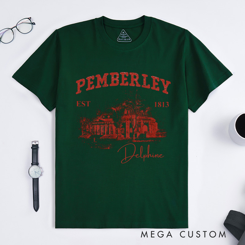 Personalized Pemberley Light Academia Classic T-Shirts Literature Literary Book Shirt Librarian Tee Book Lover Shirt Bookish Reading Bibliophile Gift