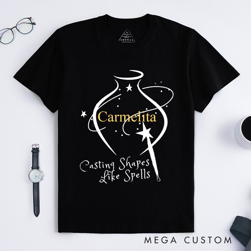Personalized Casting Shapes Like Spells Classic T-Shirts Wizard Pottery Shirt Pottery Shirt Customized Name Shirt Gift for Pottery Lover