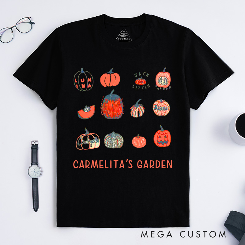 Personalized Pumpkin Classic T-Shirts Halloween Shirt Screen Print Shirt Foodie Gift Gardening Lover Gift Plant Lover Gift Halloween Gift