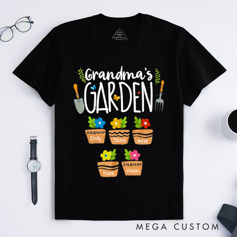 Personalized Grandma's Garden Classic T-shirts Grandma Gift Nana Shirt Oma Shirt Grandma Shirt Grandma Tee Gardening Gifts Mother's Day Gift