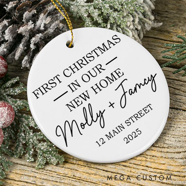 Personalized First Christmas in Our New Home Ornaments First Home Ornament New Home Gift Christmas Gift 2025 House Address Ornament Housewarming Gift