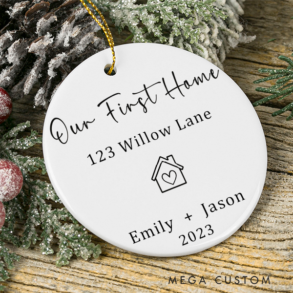 Personalized Our First House Christmas Ornament Personalized Housewarming Gift New Home Ornament New House Ornament Real Estate Gift New Home Gift