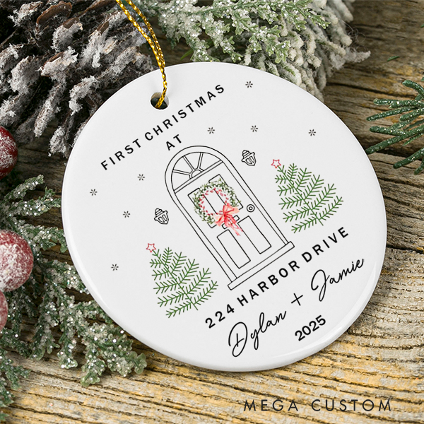 Personalized First Christmas Ornament New Home Ornament First Home Ornament New Home Gift Christmas Gift 2025 House Address Ornament Housewarming Gift