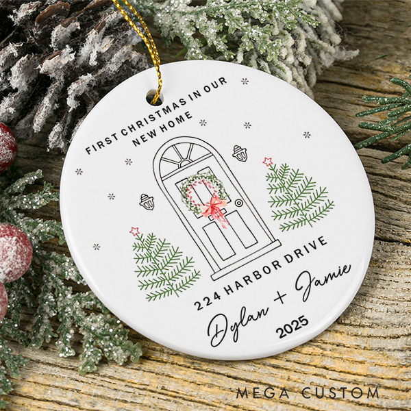 Personalized First Christmas At Our New Home Ornament First Home Ornament New Home Gift Christmas Gift 2025 Newlyweds Ornament Housewarming Gift