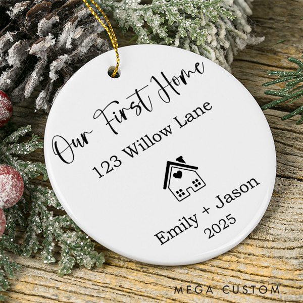 Personalized First Christmas New Home Ornament First Home Ornament New Home Gift Christmas Gift 2025 House Address Ornament Housewarming Gift for Couple