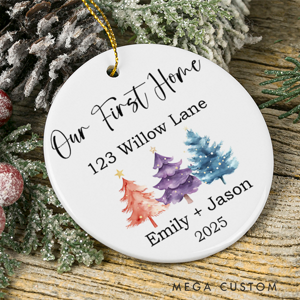 Personalized Our First Home Christmas Ornament New Home Ornament New Home Gift Christmas Gift 2025 House Address Ornament Housewarming Gift