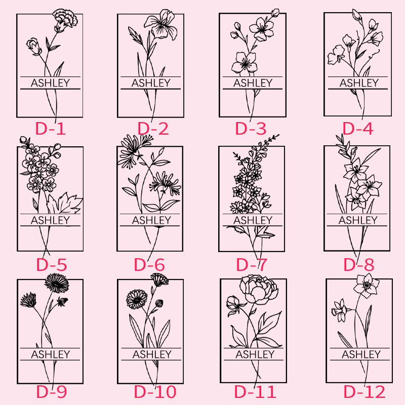 Personalized Birth Flower Leather Journal Birth Flower Birthday Gifts