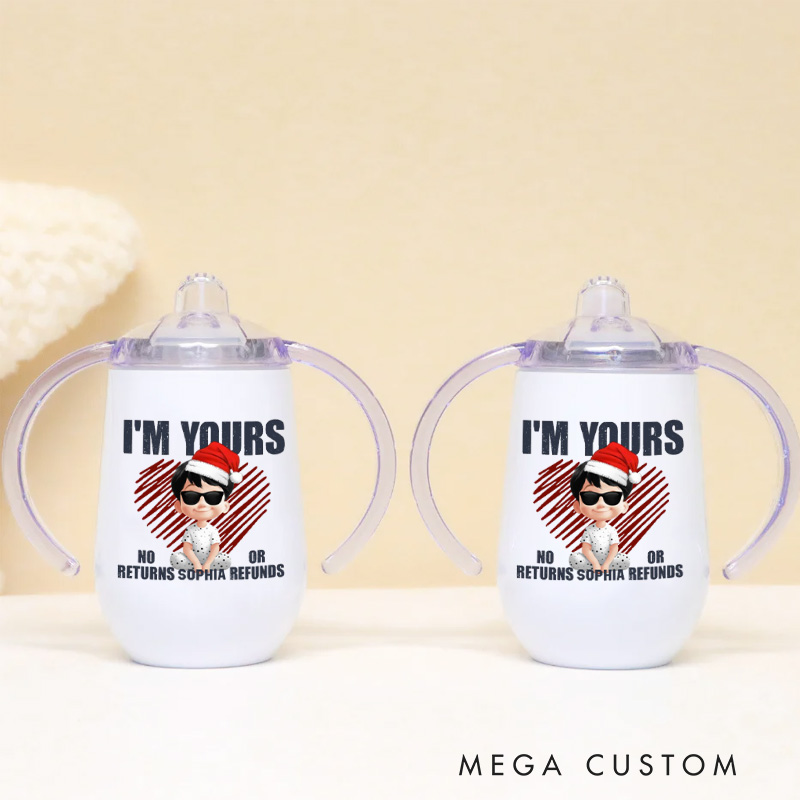 Personalized Playful Ownership Statement with Bold Heart and Funny Text Design for Sippy Cup