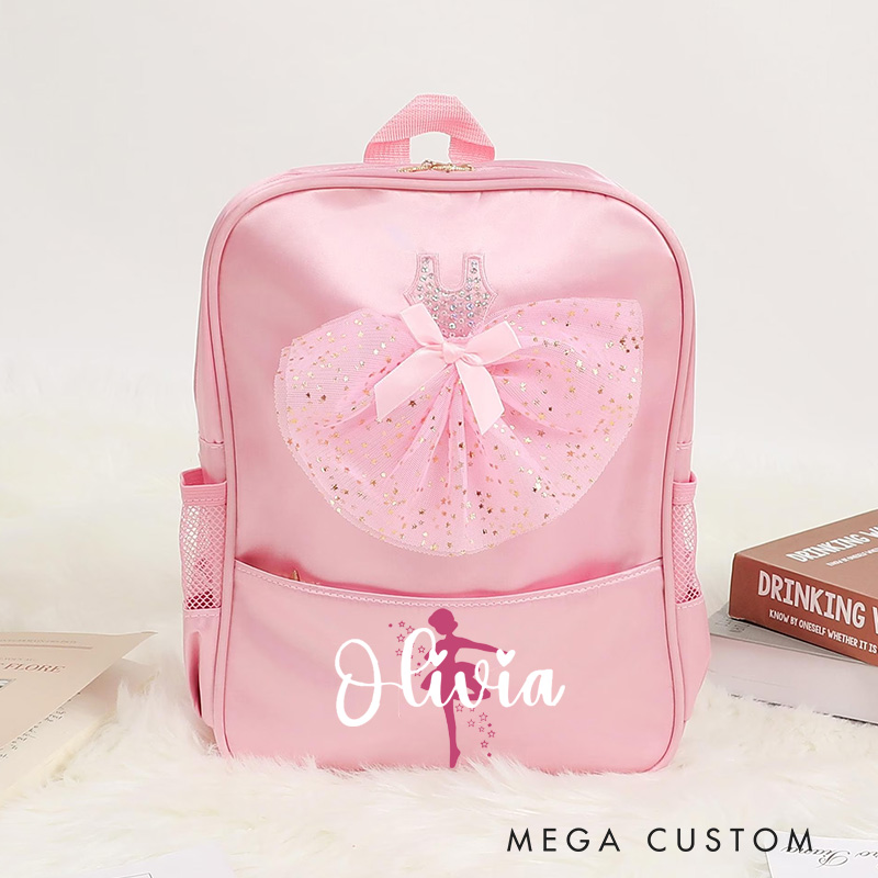 Personalized Ballet Silhouette Dance Bag for Girls Name Backpack Pink Ballet Dance Bag Gymnastic Cheer Girls Christmas Gifts Back To School Gifts