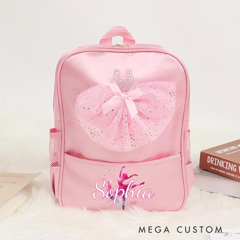 Personalized Ink Ballerina Dance Bag for Girls Name Backpack Pink Ballet Dance Bag Gymnastic Cheer Girls Christmas Gifts Back To School Gifts