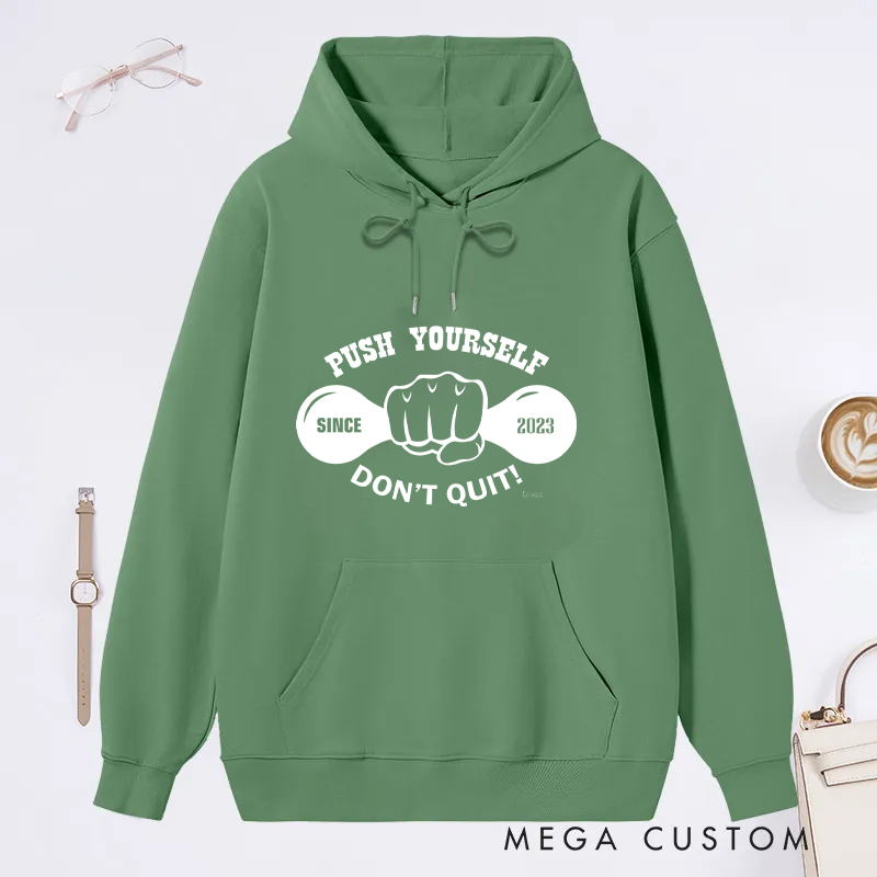 Personalized Fitness Classic Hoodies with ist and Barbell Motivational Design for Fitness Enthusiasts Bodybuilders and Gym Lovers