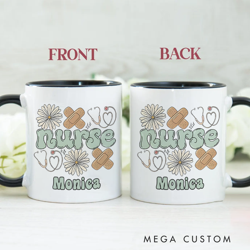 Personalized Nurse Mug Compassion in Bloom Design Nurse Essentials Coffee Mug Gift
