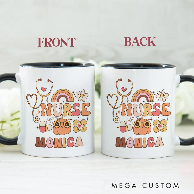 Personalized Nurse Mug Nurse Caring in Every Hue Fashion Design Coffee Mug Gift