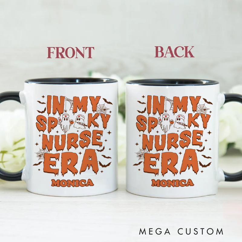 Personalized Nurse Mug In My Spooky Nurse Era Design Coffee Mug Gift
