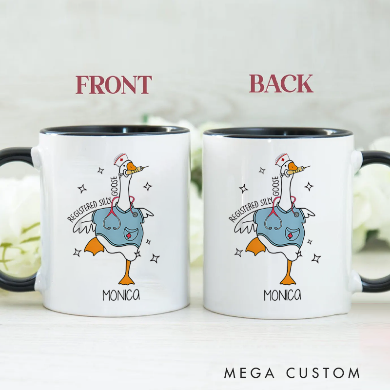 Personalized Nurse Mug Registered Silly Goose Design Coffee Mug Gift
