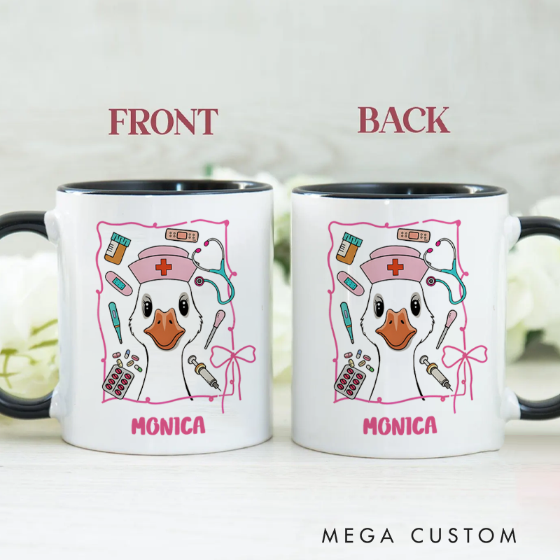 Personalized Nurse Mug Nurse Goose Design Coffee Mug Gift International Nurses Day Gift