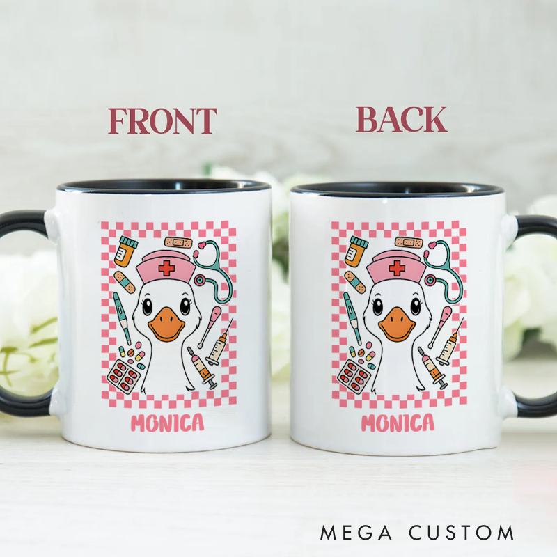 Personalized Nurse Mug Nurse Goose on Duty Coffee Mug Gift Nurse Week Gift