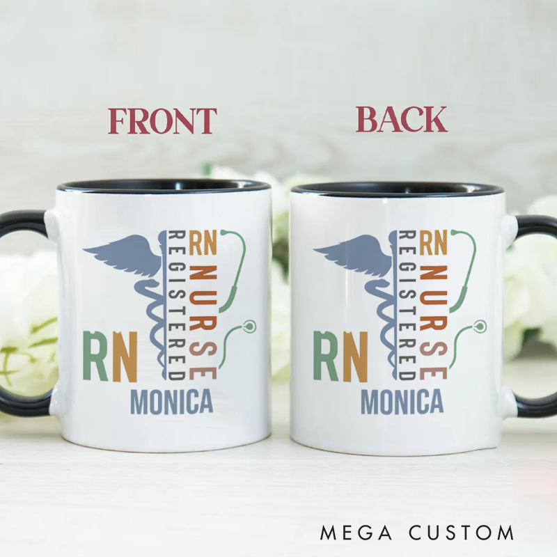 Personalized Nurse Mug Registered Nurse Pride Design Coffee Mug Gift Nurse Week GIft