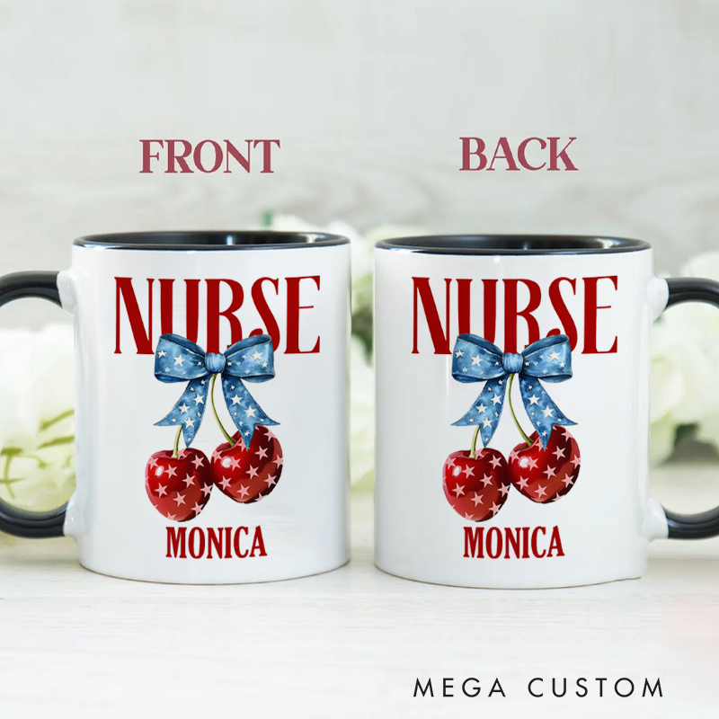 Personalized Nurse Mug Nurse Sweet and Patriotic Design Coffee Mug Gift