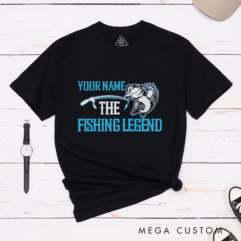 Personalized The Fishing Legend T Shirt for Fishing Lover Great Gift for Dad Husband Grandpa