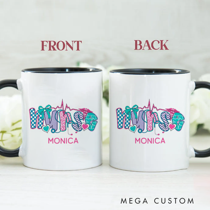 Personalized Nurse Mug Whimsical Nurse Design Coffee Mug Gift