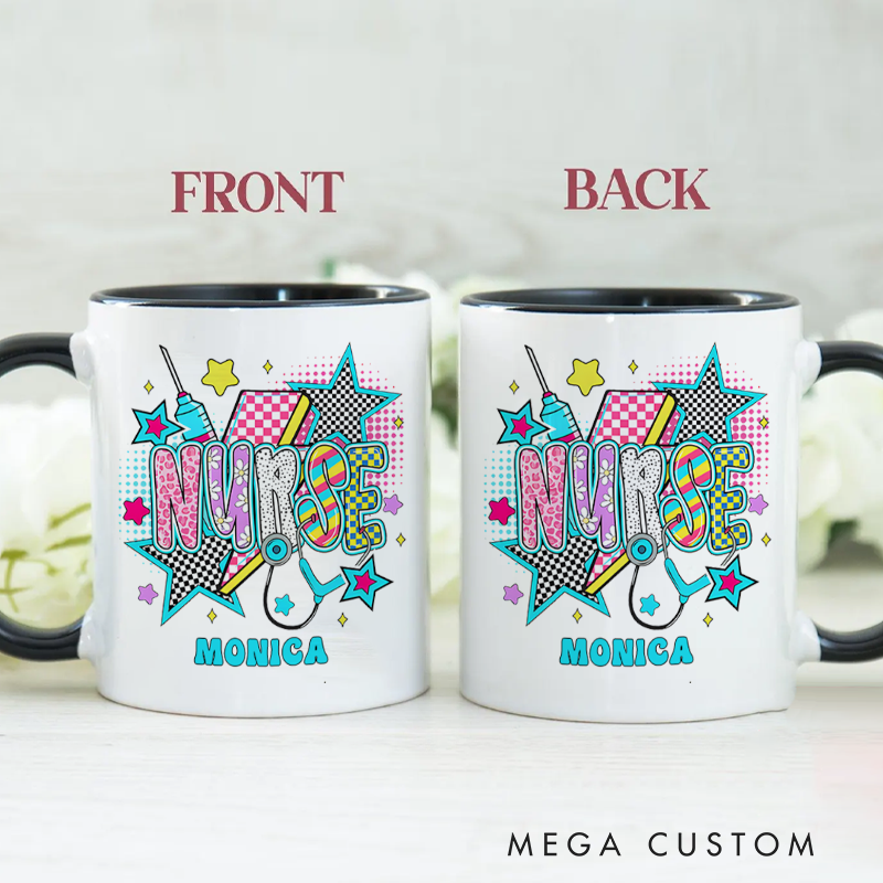 Personalized Nurse Mug Nurse Super Star Design Coffee Mug Gift