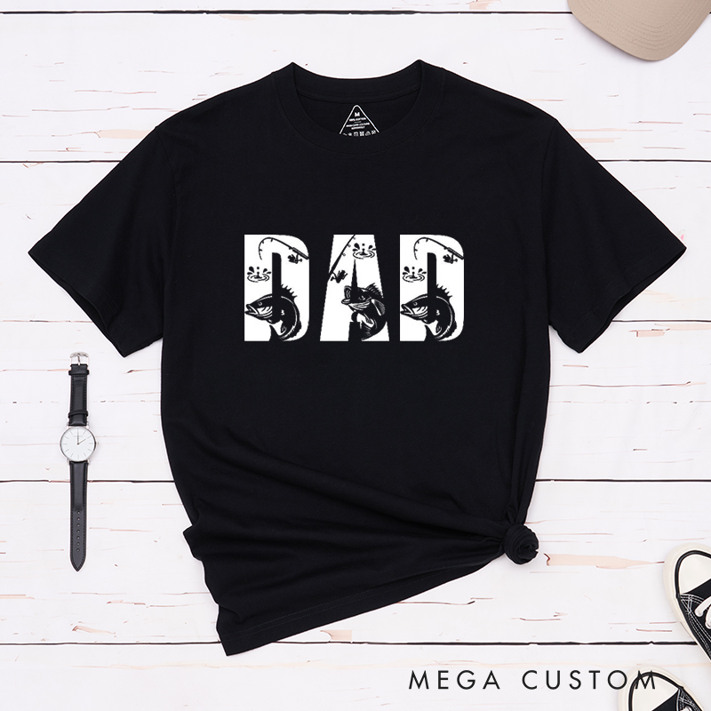 Personalized Fishing-Themed Letter T-Shirt Great Gift for Fishing Enthusiasts Perfect for Birthday Father's Day Any Occasion