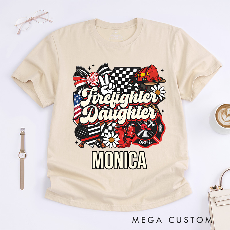 Personalized Firefighter T-Shirts Firefighter's Daughter Tribute DesignT-Shirts
