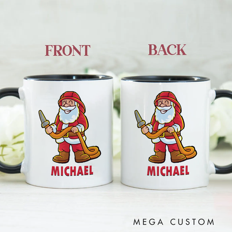 Personalized Firefighter Mugs Cheerful Firefighter Gnome Design Coffee Mug Gift
