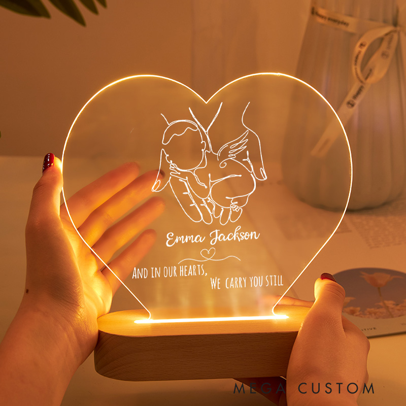 Personalized Infant Memorial Table Plaque Baby Loss Remembrance Lamp Miscarriage Gift Pregnancy Loss Tribute Plaque Sympathy Gift for Stillbirth