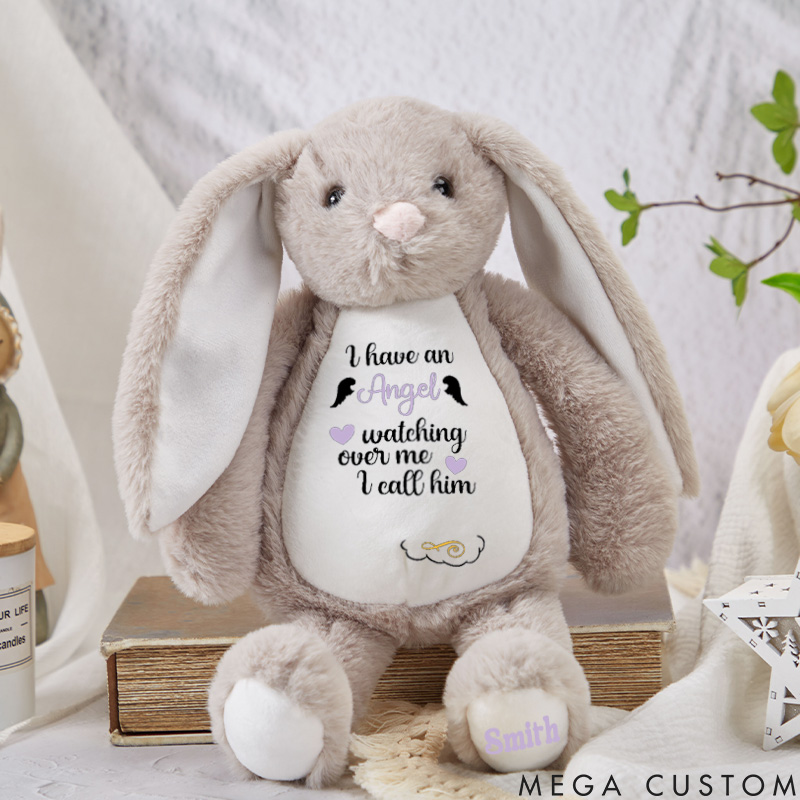 Personalized Memorial Bunny Heaven Sent Gift Grandparent Loss Remembrance Baby Girl Gift Baby Shower Memorial Stuffed Animal