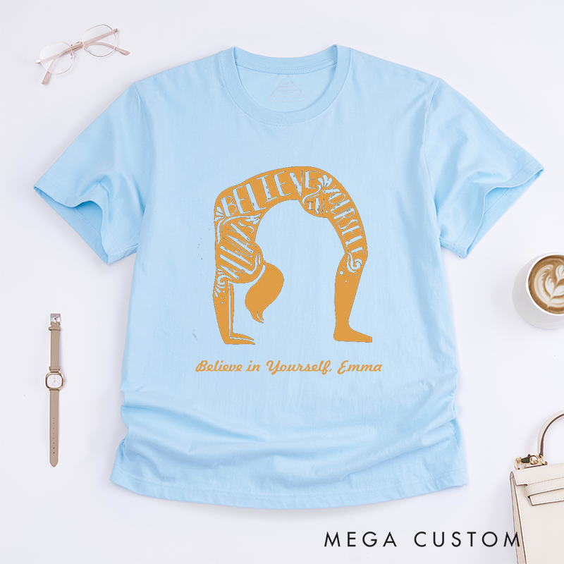 Personalized Yoga Pose T-Shirts Positive Energy T-Shirts Motivational Yoga T-Shirts Yoga Instructor Gift Ideas
