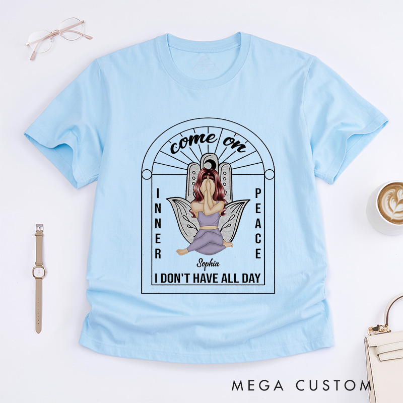Personalized Yoga Come On Inner Peace T-Shirt Gift for Yourself Gift For Women Gift for Yoga Lover
