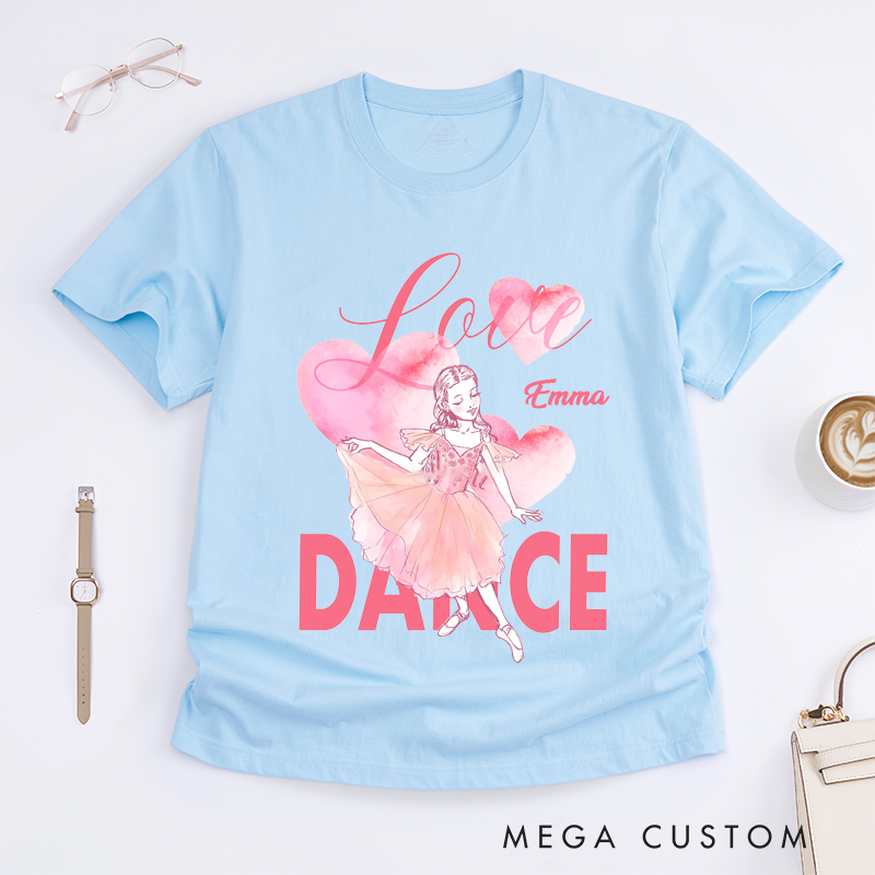 Personalized Ballet Dance Love Classic T-Shirts Custom Name Gift for Girls Dancer Present Unique Classic Tee for Ballet Lover