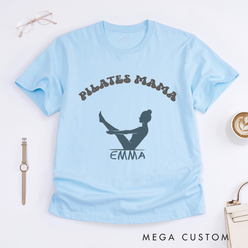 Personalized Pilates Yoga T-Shirt Gift for Pilates and Yoga Instructor Yoga Lover Gift Workout Yoga Girl Pilates Pose Tee Gift