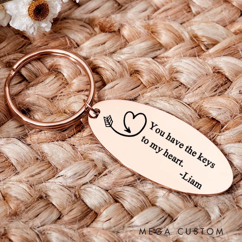 Personalized You Have the Keys to My Heart Keychain Engraved Housewarming Keyring First Home Key Chain New House Gift for Homeowner Moving House