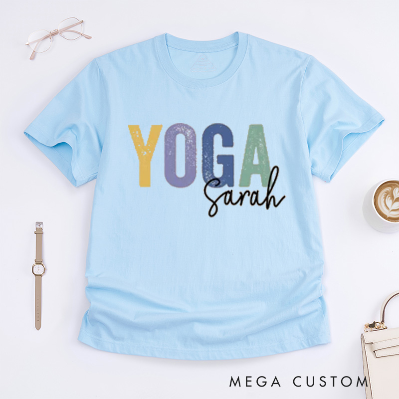 Personalized Yoga T-Shirt Yoga Teacher T-Shirt Yoga Gift for Women Gym Girl Yoga Lover T-Shirt