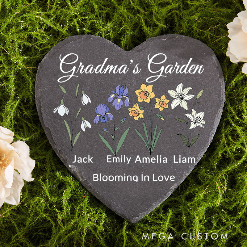 Personalized Grandma's Garden Garden Stone with Name Moms Garden Gift Mothers Day Gift Gardening Lovers Gift Plant Lover Gift