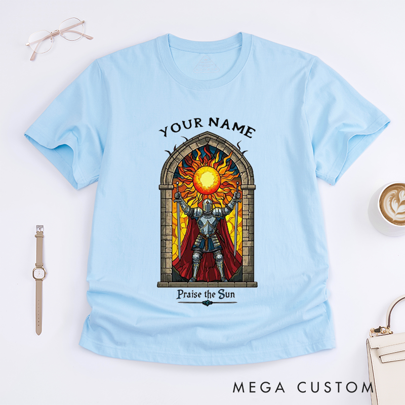 Personalized Tarot Lovers Classic T-Shirts Praise The Sun Knight Classic T-Shirts Medieval Armor Retro Gift Fantasy Warrior Apparel Present