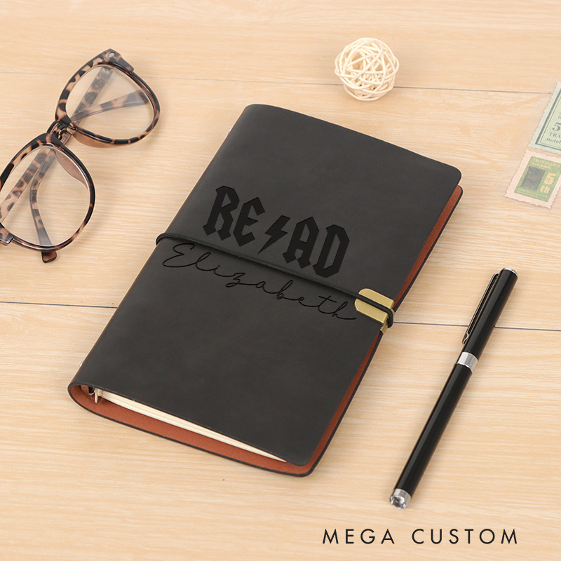 Personalized Read Journals & Notebooks Engraved Leather Journals Leather Notebooks Book Lover Gift Bookish Gift Reader Gift