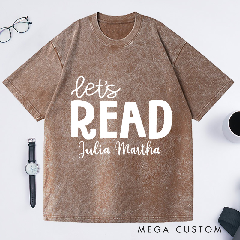 Personalized Reading Washed T-Shirts Librarian Shirt Book Lover Shirt
