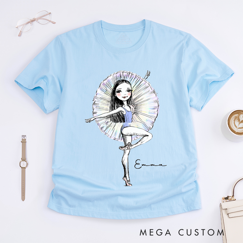 Personalized Ballet Classic T-Shirts for Dance Lovers Custom Name Gift for Ballerina Adults Unique Ballet Dance Apparel Present