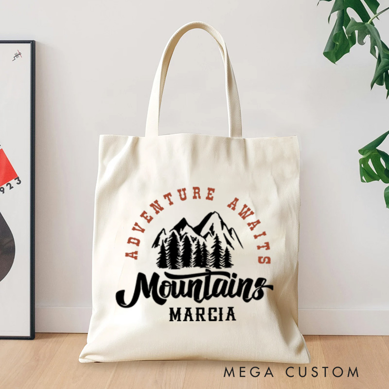 Personalized Adventure Awaits Extreme Expedition Tote Bag Outdoor Lover Bag Gift for Hiking Traveling 